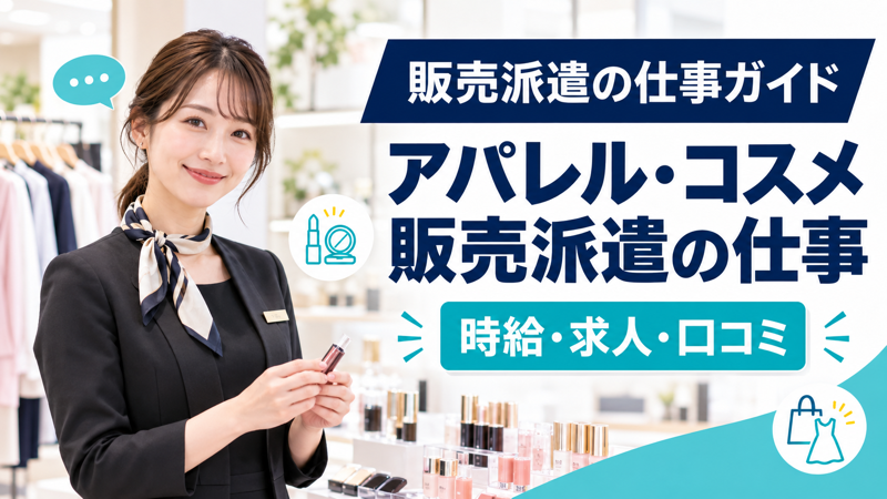 アパレル・コスメの販売派遣の仕事を解説する記事のアイキャッチ