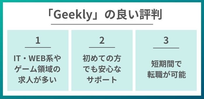 Geeklyの良い評判