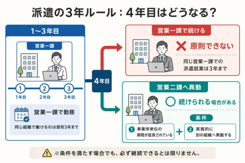 派遣社員の3年ルール例