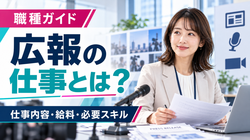 広報の仕事内容・給料・必要なスキルを解説する記事のアイキャッチ