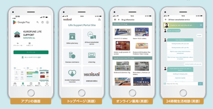 KUROFUNE株式会社が提供する日本在住外国人向け支援アプリ