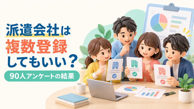 派遣会社の複数登録に関する90人アンケートのアイキャッチ