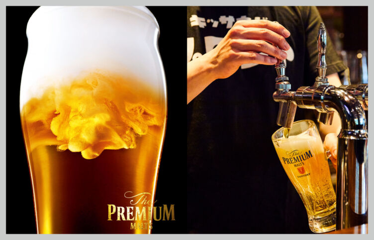 サントリーグループである株式会社プロントコーポレーションが運営するPRONTO（プロント）で提供されているプレミアムモルツなどのビールの写真
