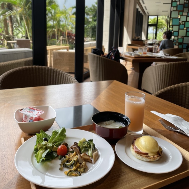 リゾートワークスの提携ホテル「ハイアットリージェンシー瀬良垣アイランド沖縄」の朝食