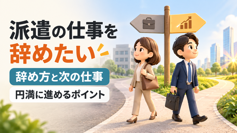派遣の辞め方と次の仕事への進み方を示すアイキャッチ