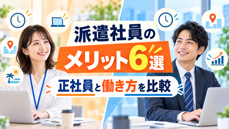 派遣社員と正社員の働き方を比較するアイキャッチ