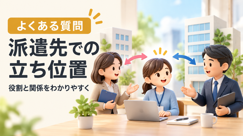 派遣社員・派遣会社・派遣先の関係を示すアイキャッチ