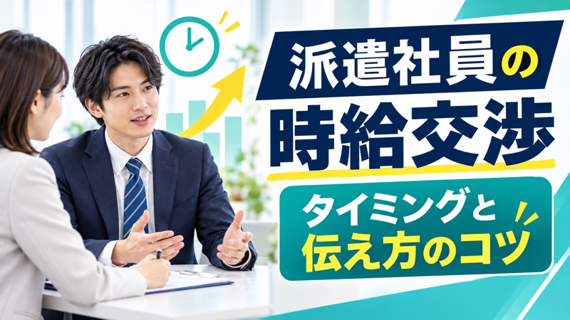 派遣社員が時給交渉のタイミングと伝え方を相談するアイキャッチ