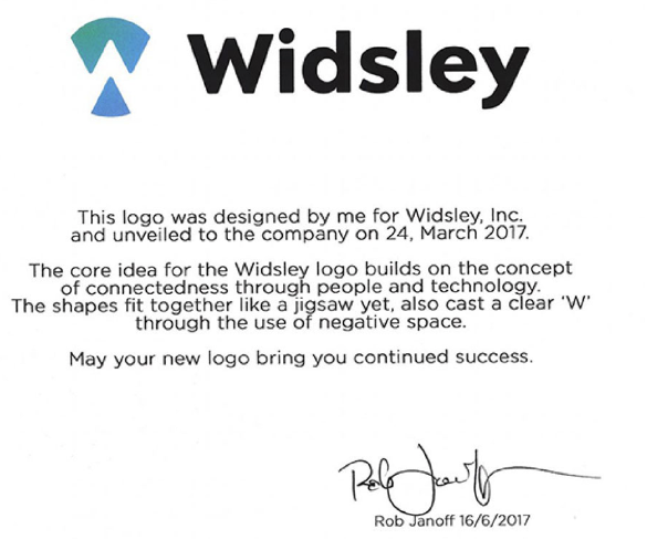 ロブ・ジャノフ氏が手掛けた株式会社Widsleyのロゴ